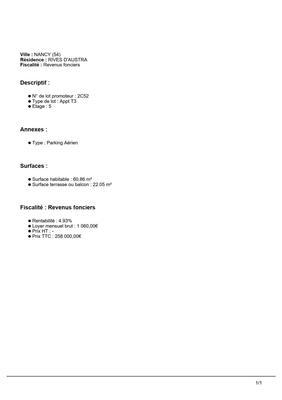 Appartement - 61 m² - 3 pièces