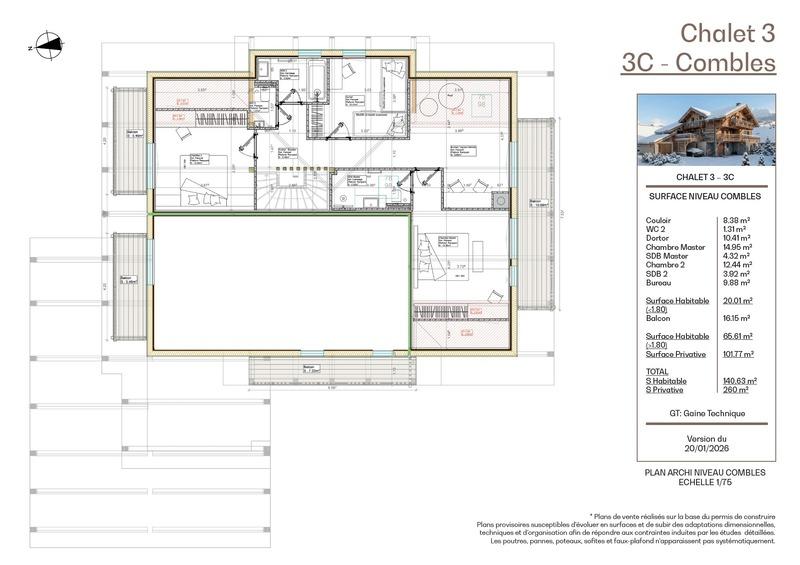 Duplex - 161 m² - 7 pièces
