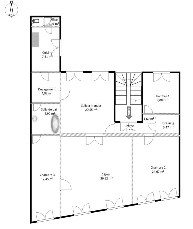 Appartement - 124 m² - 5 pièces