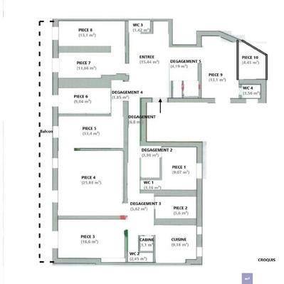 Bureau - 177 m² - 9 pièces