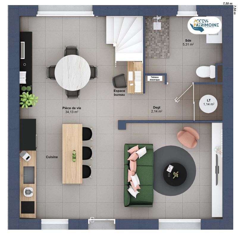 Maison - 84 m² - 5 pièces