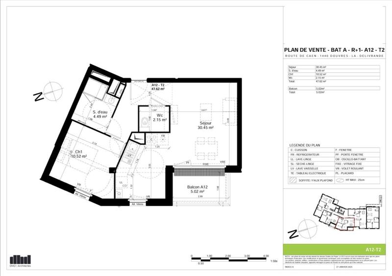 Appartement - 48 m² - 2 pièces