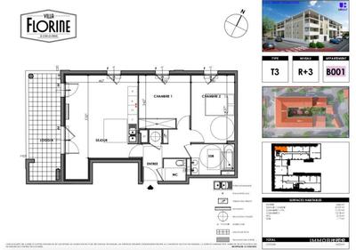 Appartement - 64 m² - 3 pièces