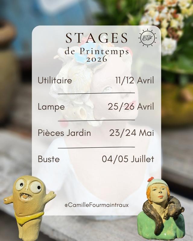 Camille Fourmaintraux céramiste: stages de printemps