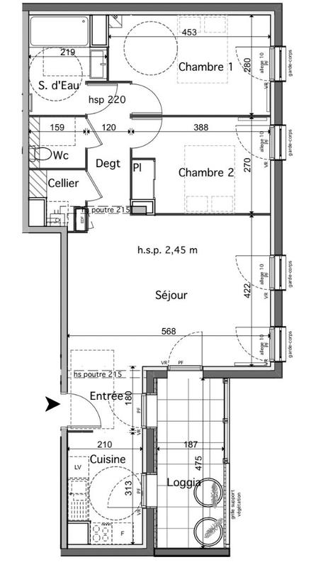 Appartement - 70 m² - 3 pièces
