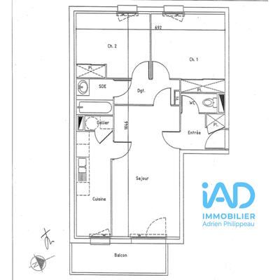 Appartement - 61 m² - 3 pièces
