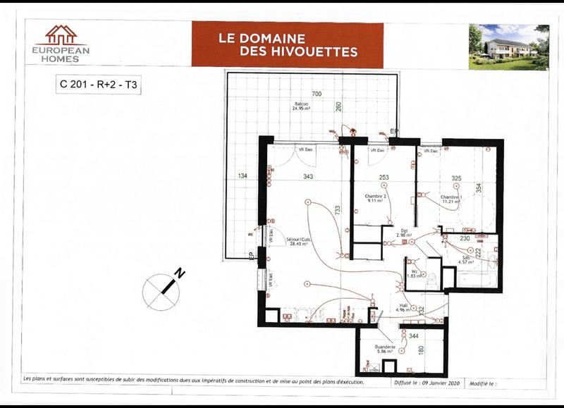 Appartement - 69 m² - 3 pièces