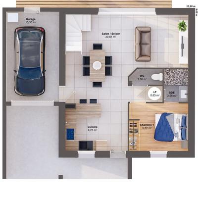 Maison - 83 m² - 5 pièces