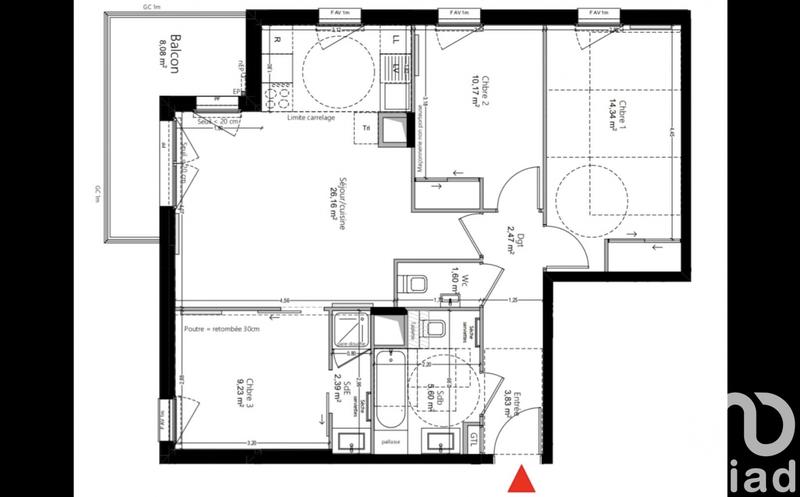 Appartement - 76 m² - 4 pièces