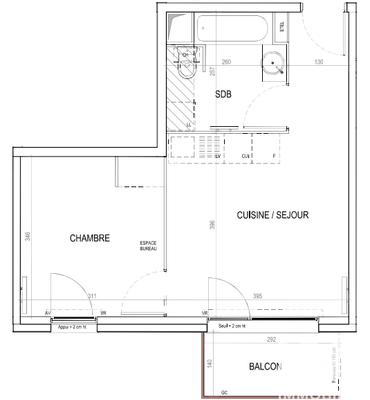 Appartement - 36 m² - 2 pièces