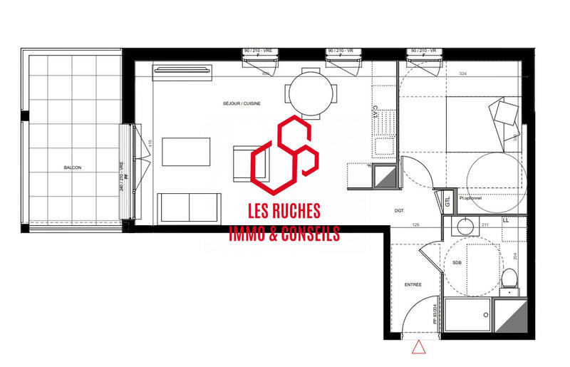 Appartement - 48 m² - 2 pièces