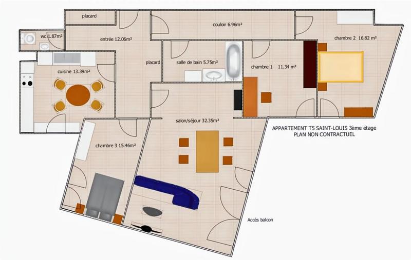 Appartement - 116 m² - 5 pièces