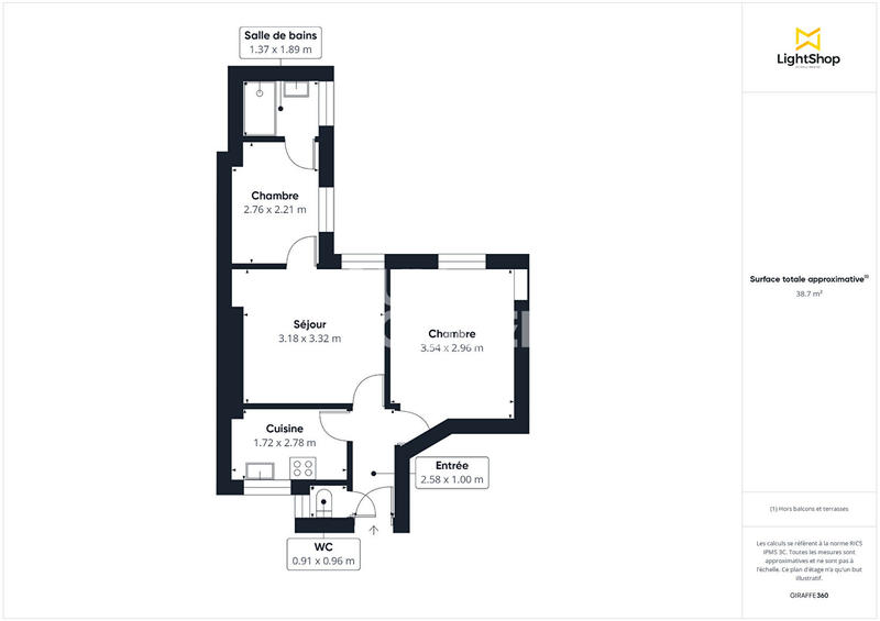 Appartement - 39 m² - 3 pièces