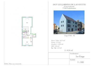 Appartement - 49 m² - 2 pièces