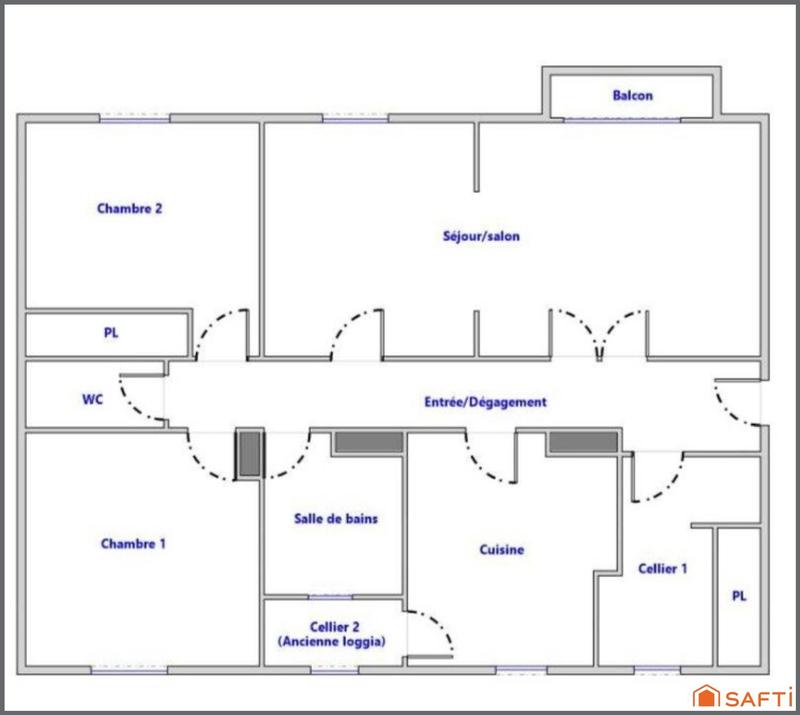 Appartement - 75 m² - 3 pièces
