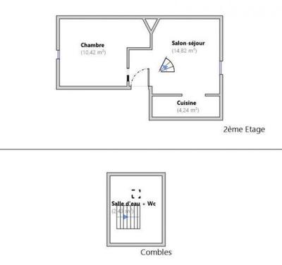 Appartement - 32 m² - 2 pièces