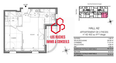 Appartement - 46 m² - 2 pièces