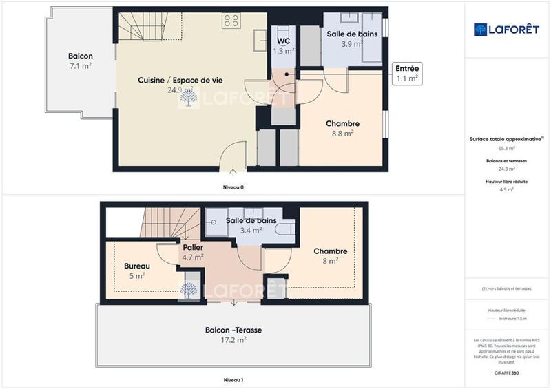 Appartement - 56 m² - 3 pièces