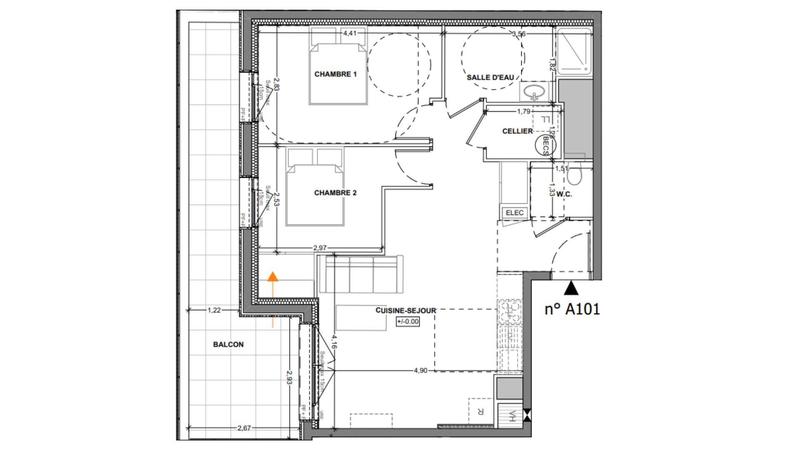 Appartement - 62 m² - 3 pièces