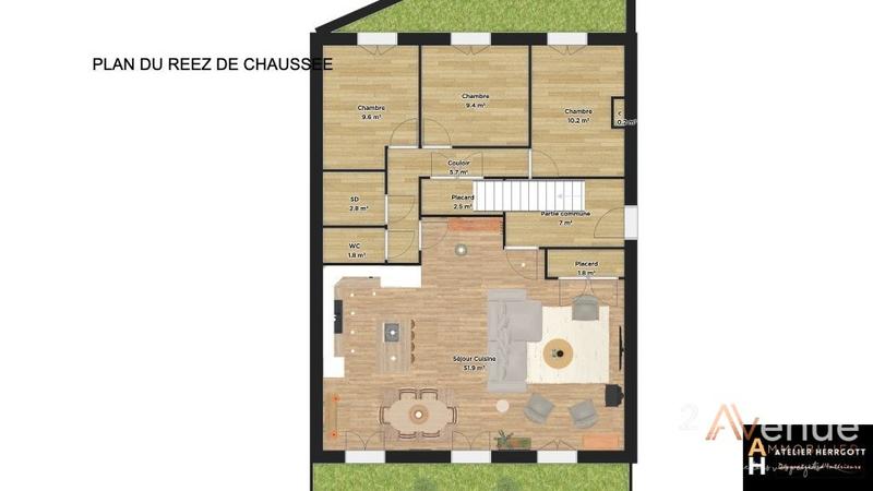 Appartement - 100 m² - 5 pièces