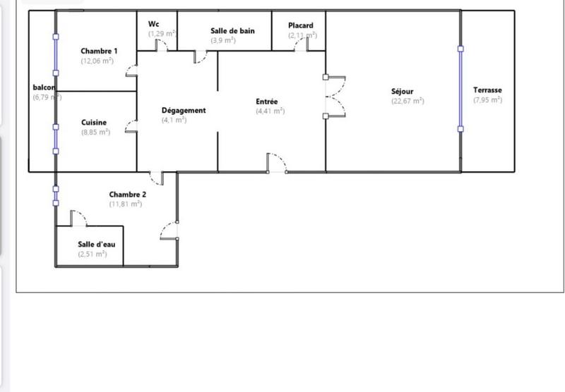 Appartement - 73 m² - 3 pièces