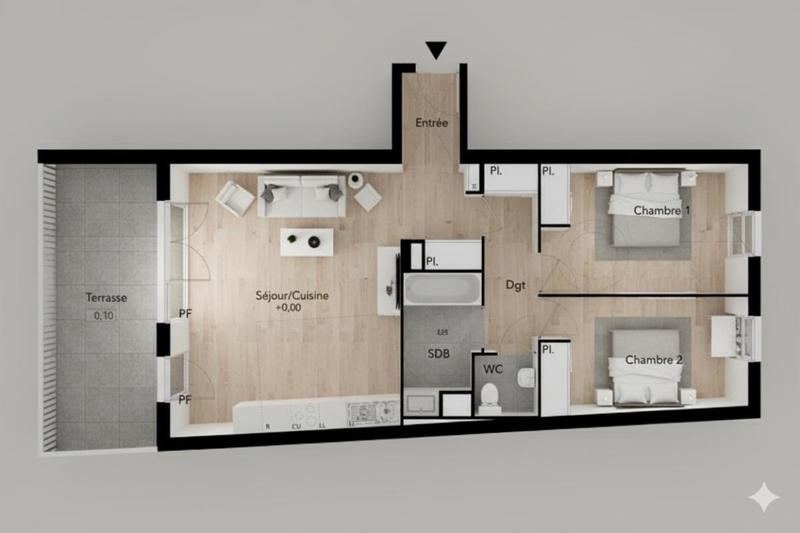 Appartement - 67 m² - 3 pièces