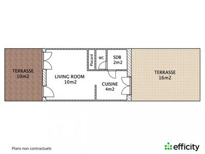 Appartement - 22 m² - 1 pièce