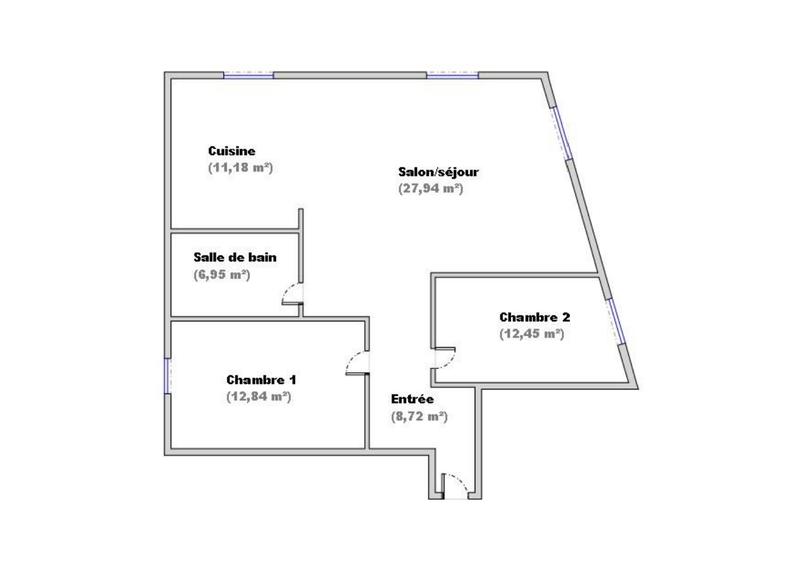 Appartement - 80 m² - 3 pièces