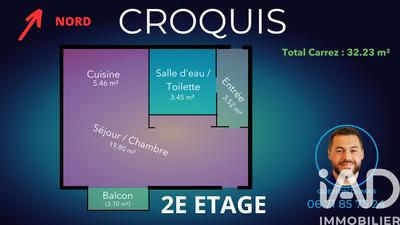 Appartement - 32 m² - 1 pièce