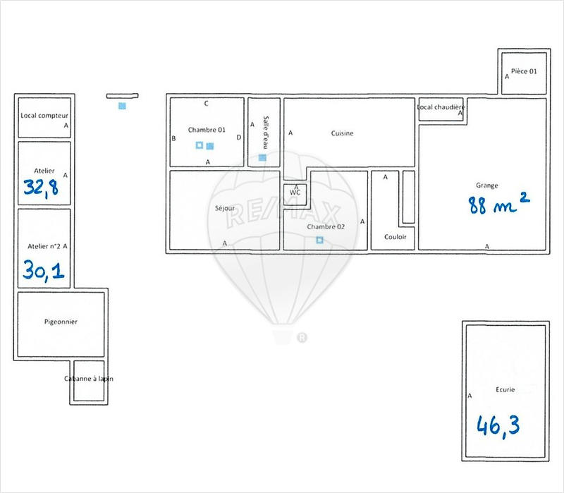 Maison ancienne - 113 m² - 5 pièces