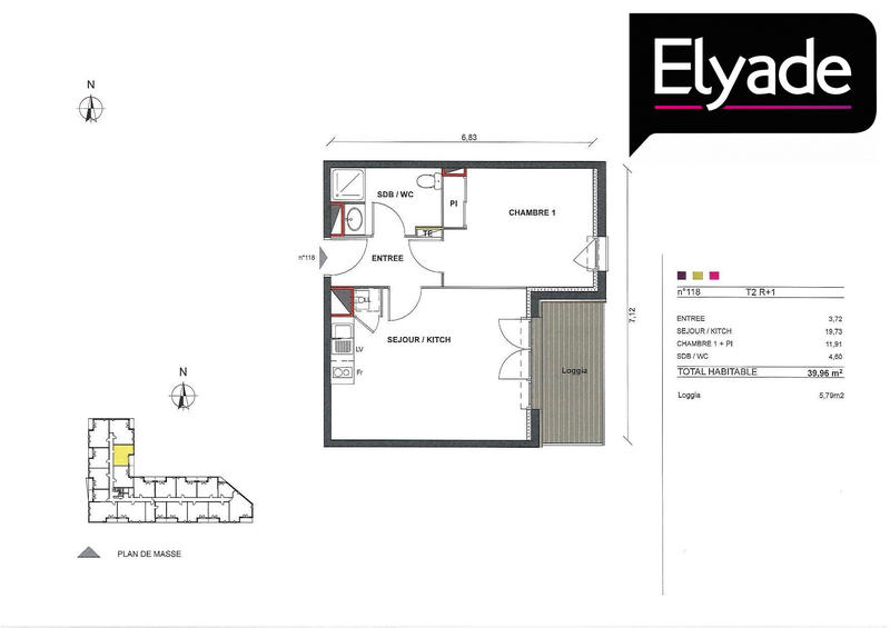 Appartement - 40 m² - 2 pièces