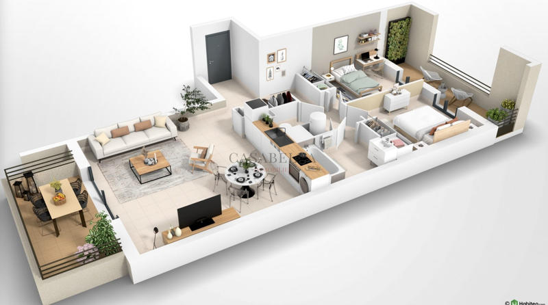 Appartement - 74 m² - 3 pièces