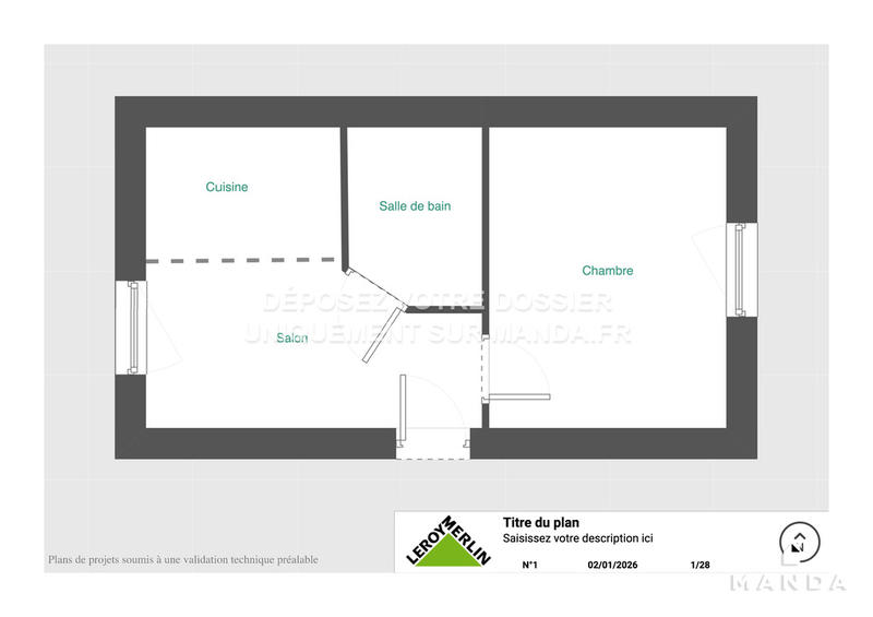 Appartement - 18 m² - 2 pièces