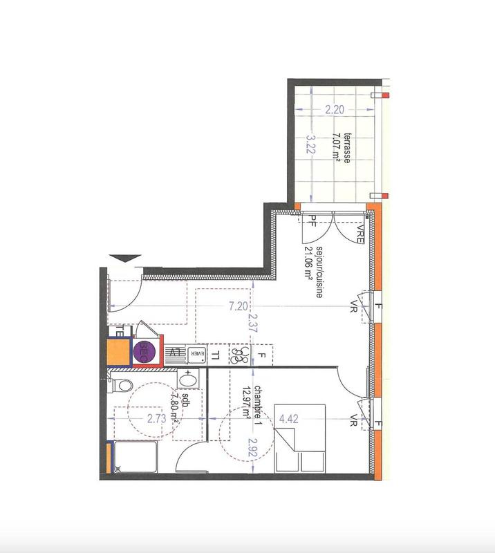 Appartement - 42 m² - 2 pièces