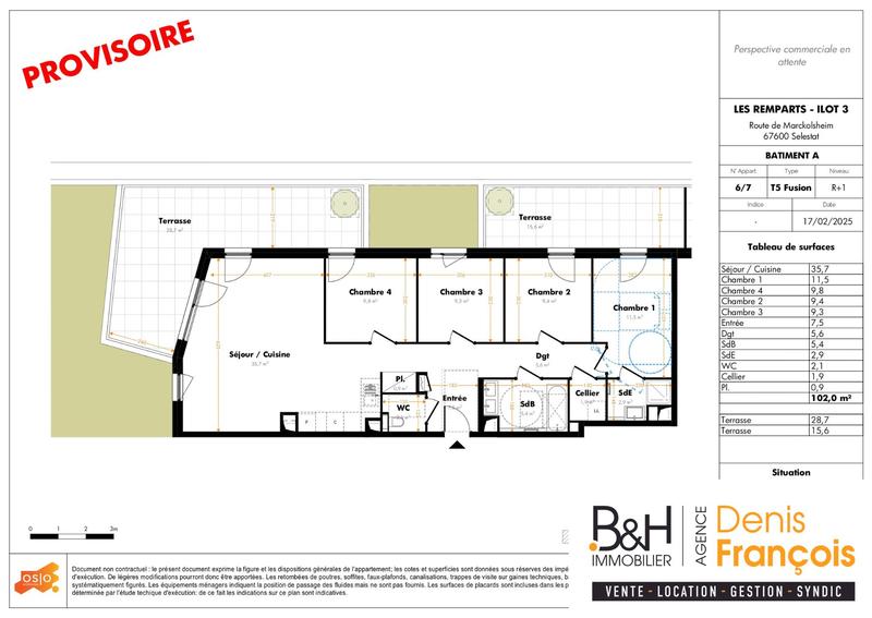 Appartement - 102 m² - 5 pièces