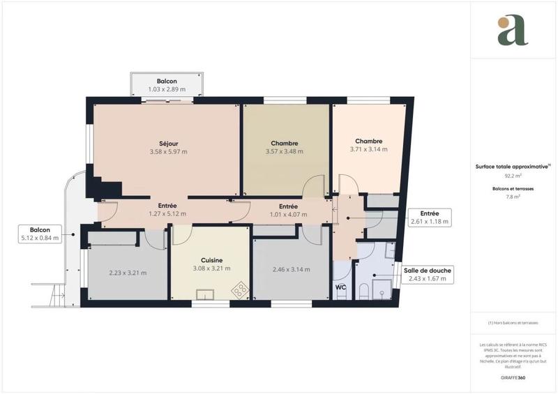 Appartement ancien - 93 m² - 6 pièces