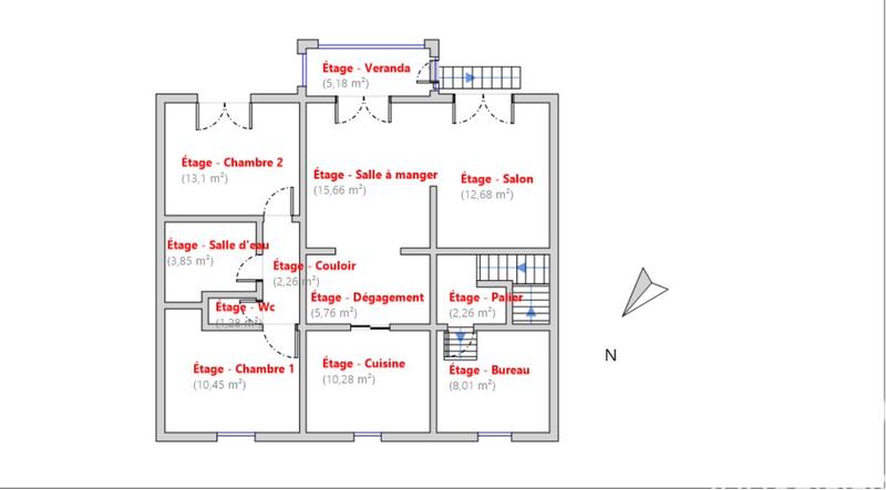 Maison de ville - 91 m² - 5 pièces