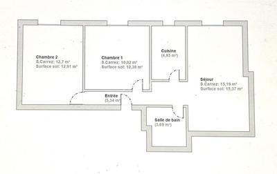 Appartement - 52 m² - 3 pièces