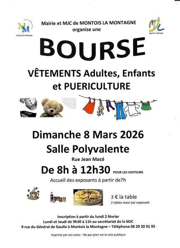 Bourse aux vêtements adultes et enfants - puériculture