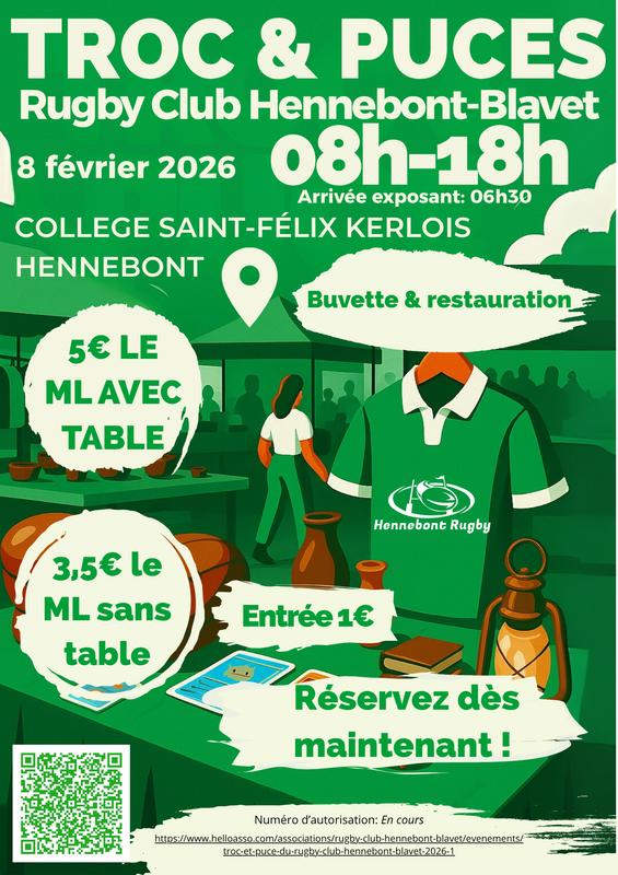 Troc et puces du rugby club hennebont blavet