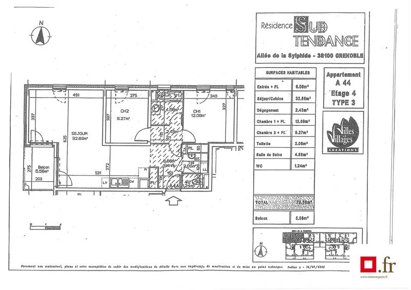 Appartement - 71 m² - 3 pièces