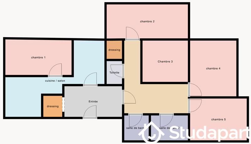 Chambre - 24 m² - 1 pièce