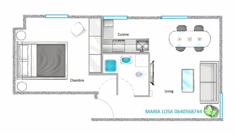 Appartement - 36 m² - 2 pièces