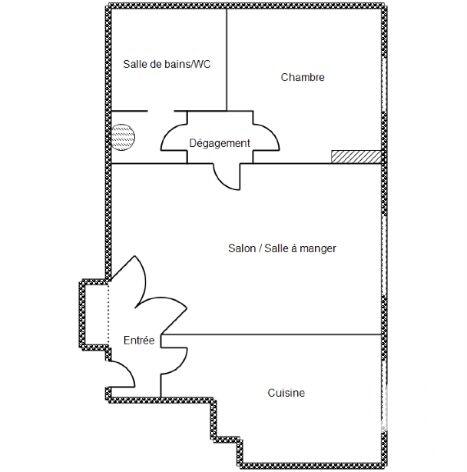Appartement - 48 m² - 2 pièces