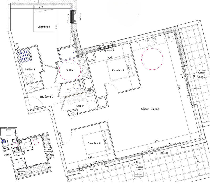 Appartement - 92 m² - 4 pièces