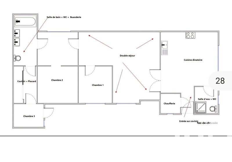 Maison - 105 m² - 4 pièces