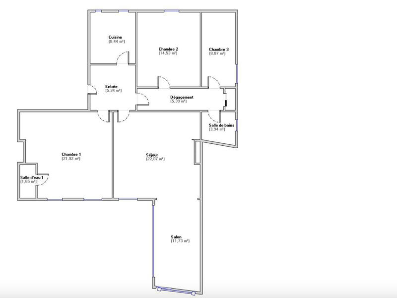 Appartement - 104 m² - 4 pièces