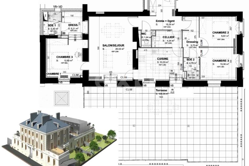 Appartement - 104 m² - 4 pièces