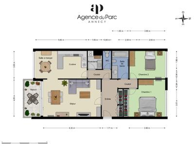 Appartement - 94 m² - 3 pièces