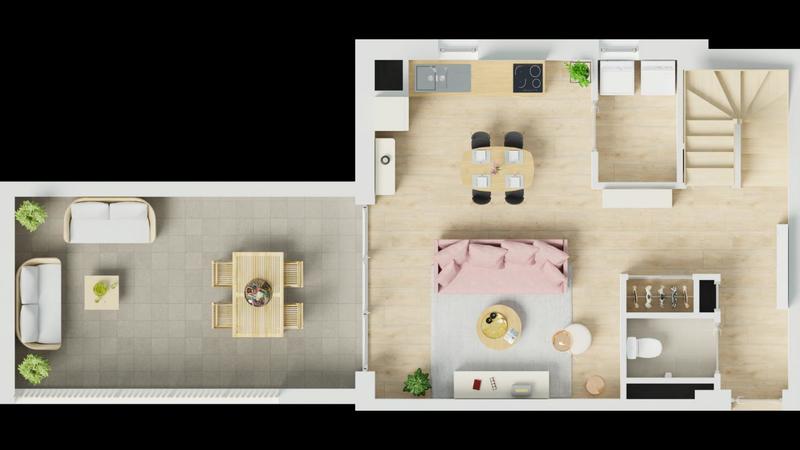 Duplex - 74 m² - 3 pièces